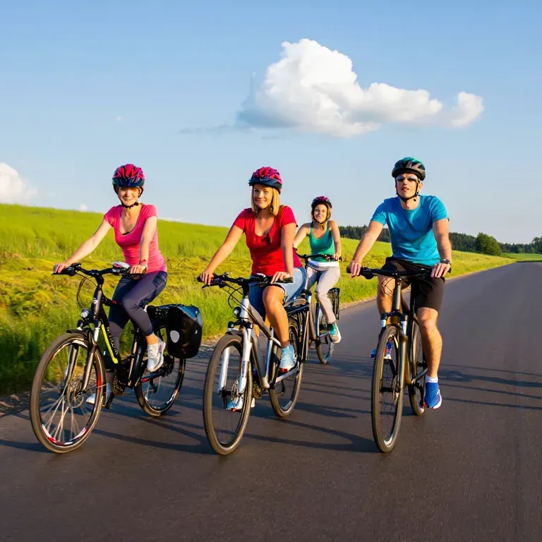 Gruppe på privat cykeltur